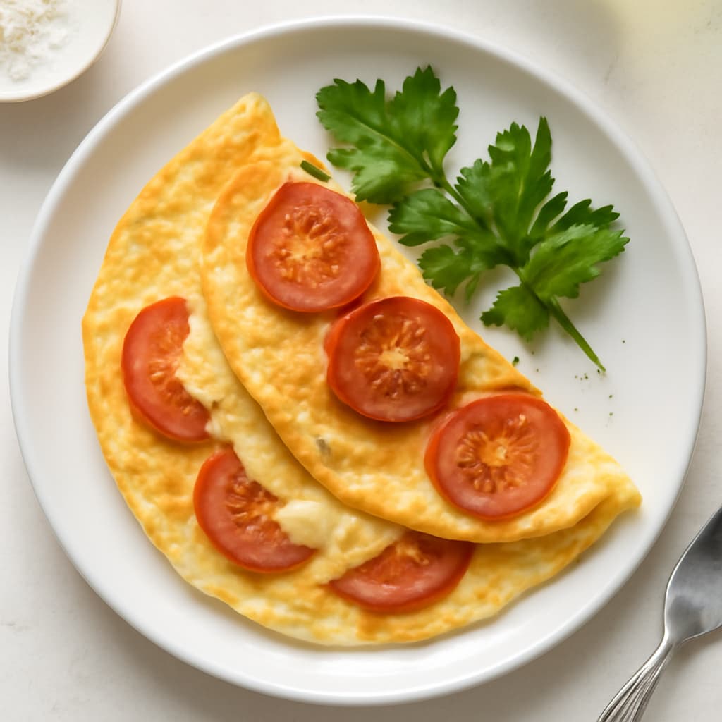 Omelet with Cheese and Tomato