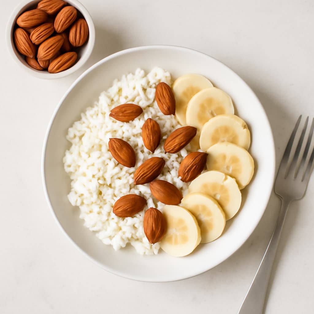 Cottage Cheese with Banana and Almonds