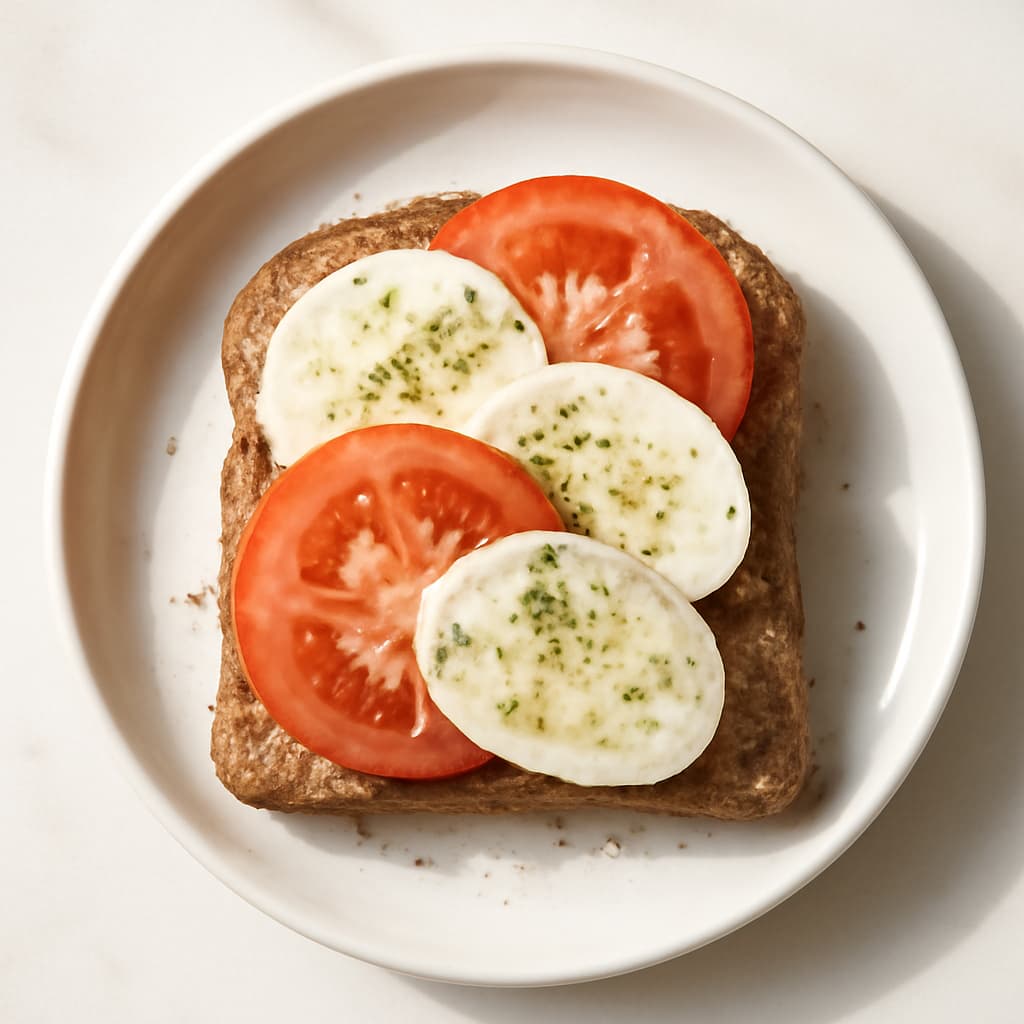 Toast with Mozzarella and Tomato