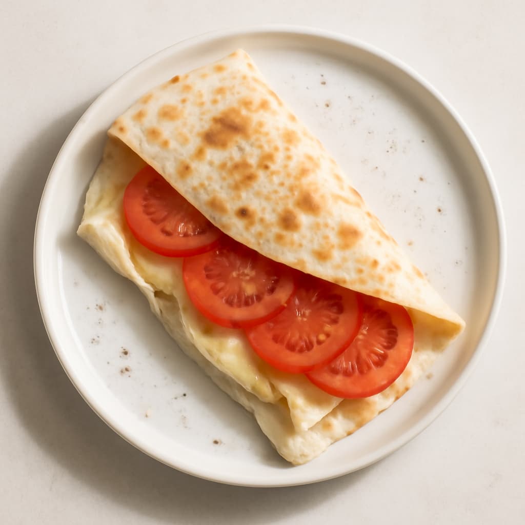 Lavash with Cheese and Tomato