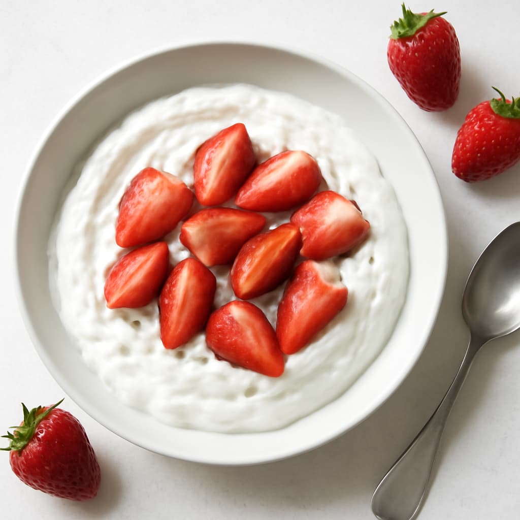 Curd Cream with Strawberries