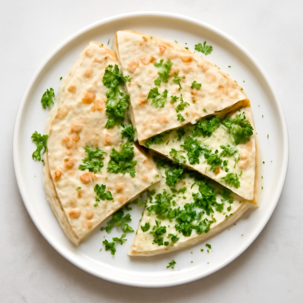 Lavash with cheese and herbs