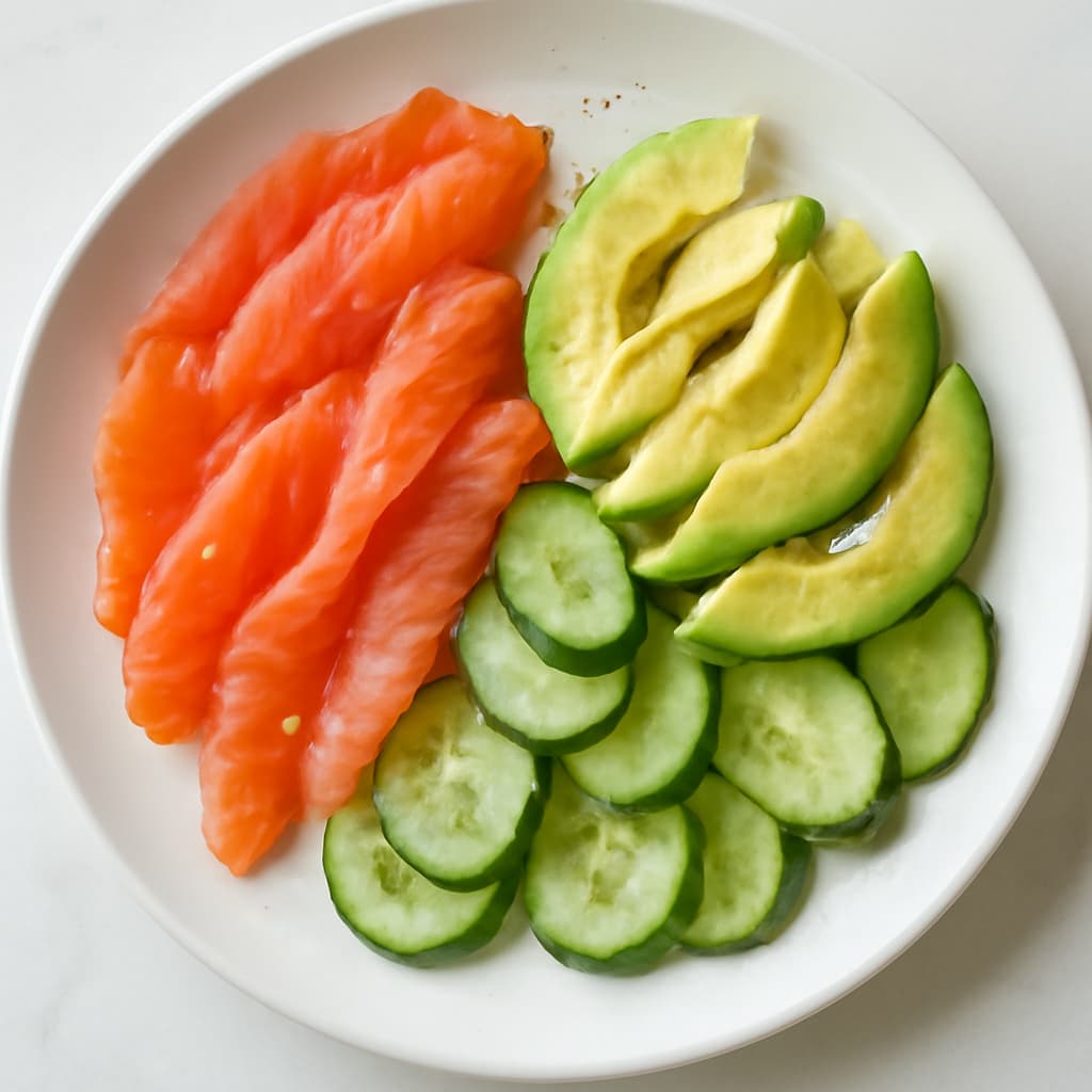 Salmon with Avocado and Cucumber