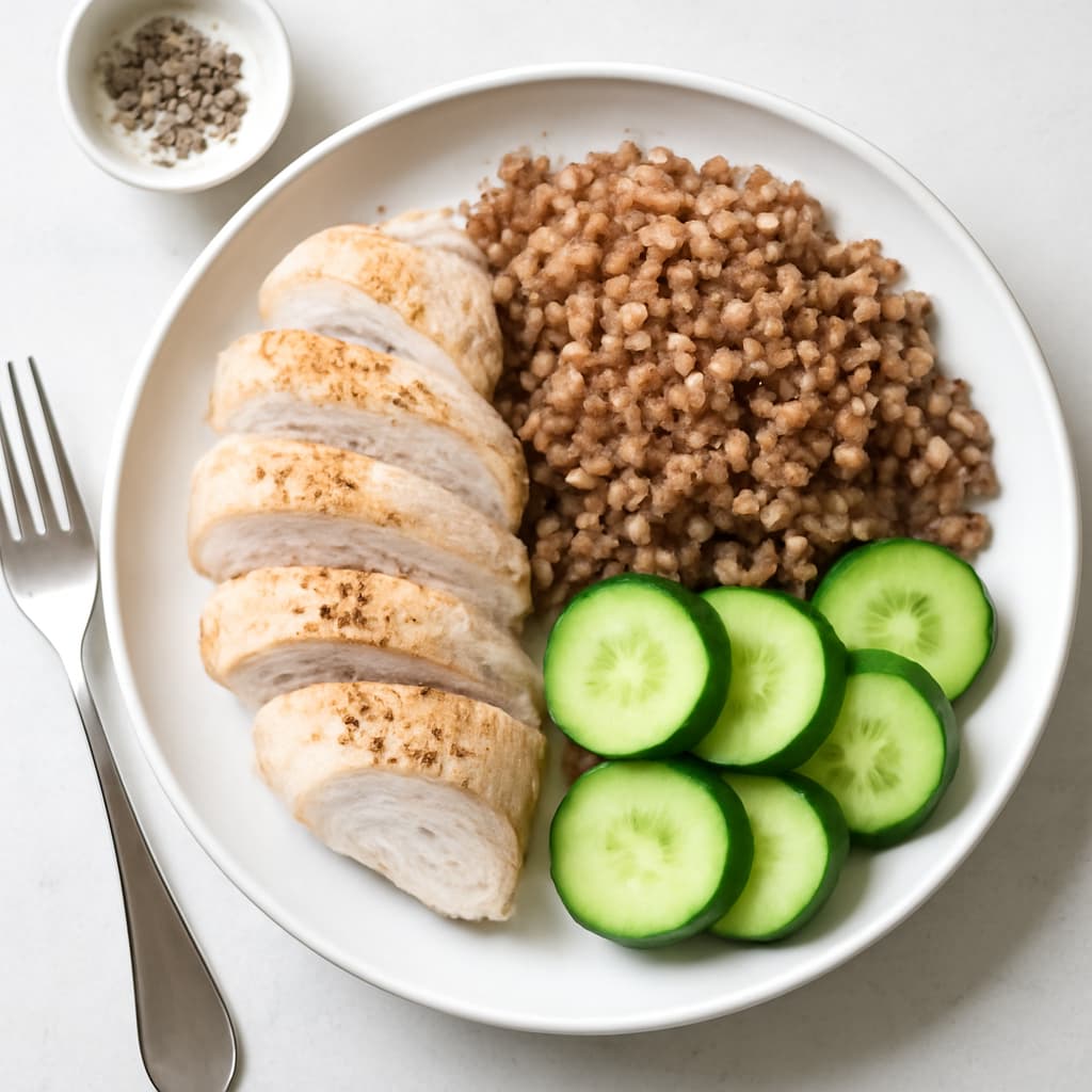 Chicken with Buckwheat and Cucumber