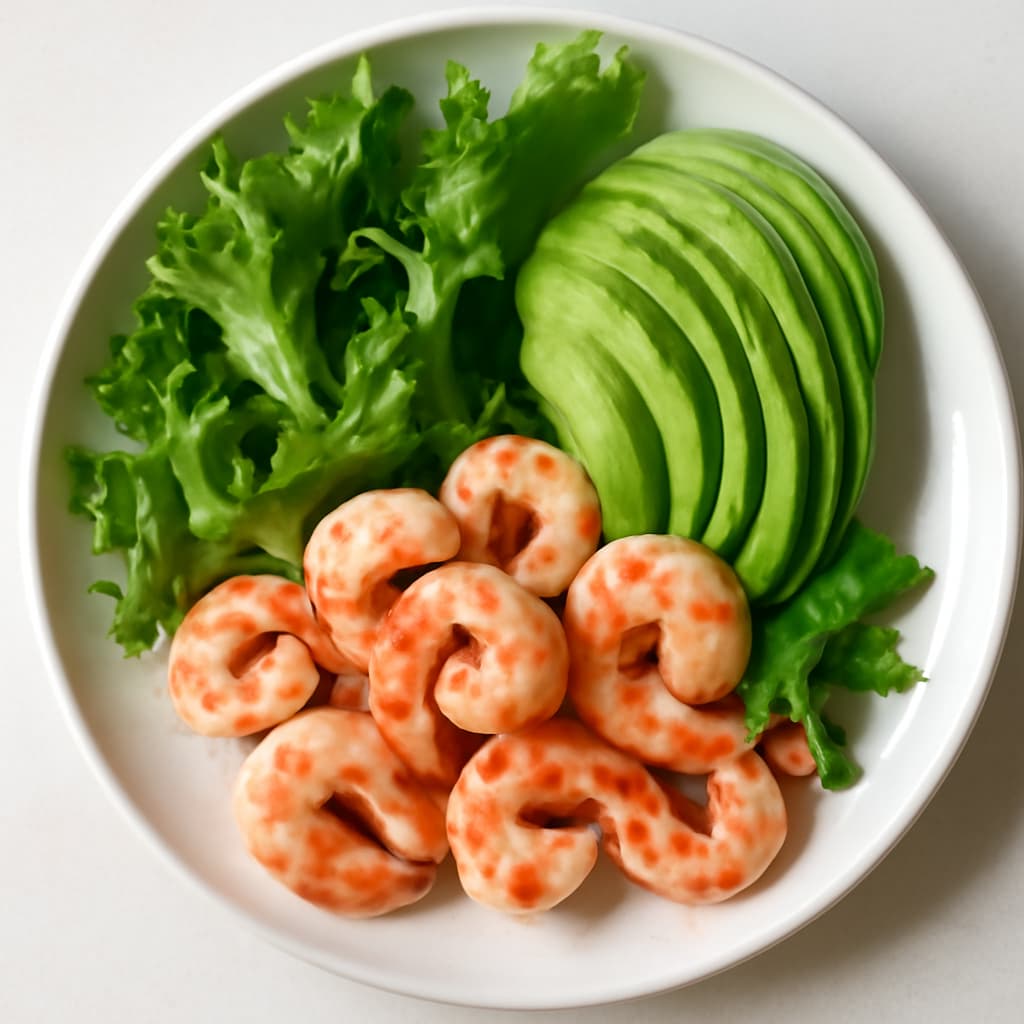 Shrimp with Avocado and Lettuce