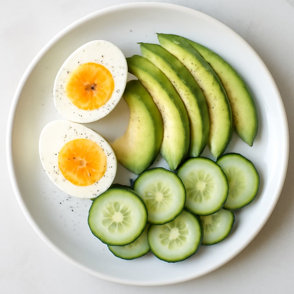 Eggs with Avocado and Cucumber
