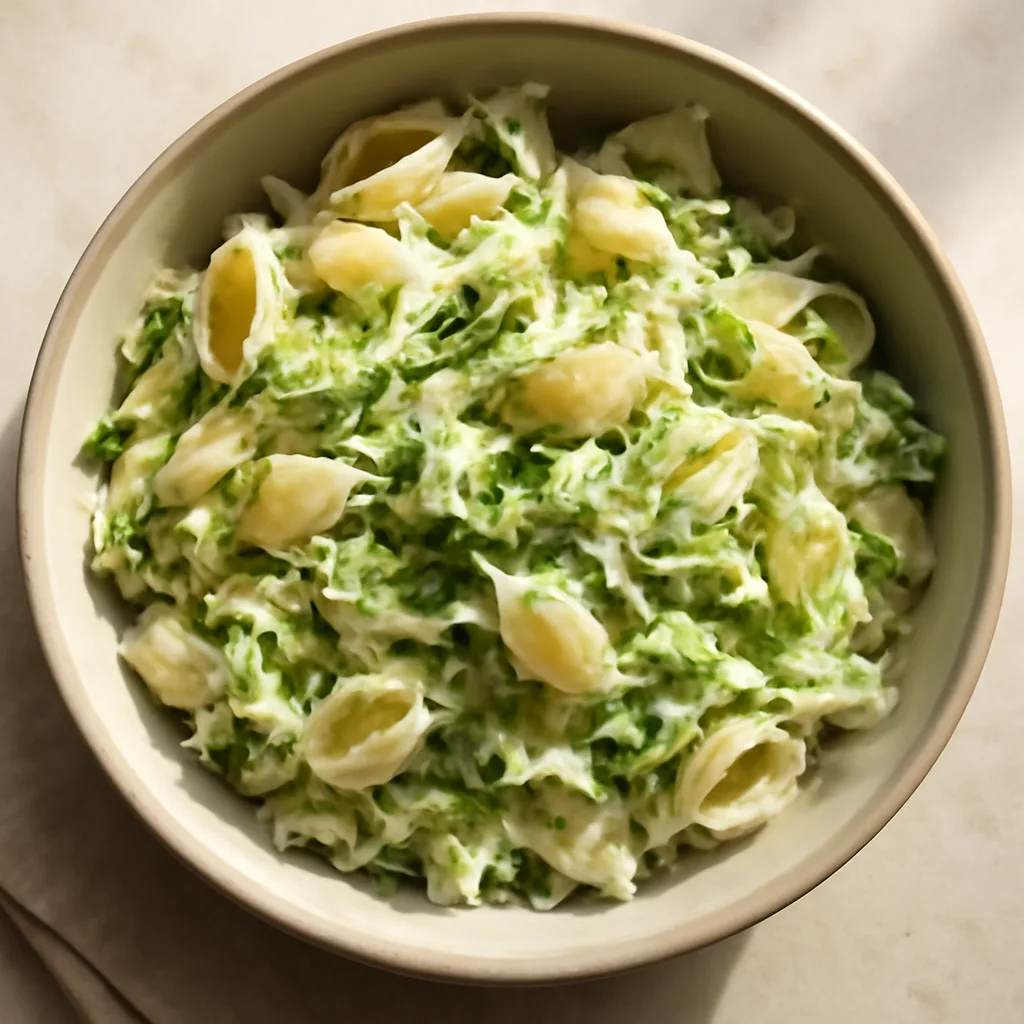 Warm Pasta, Cabbage, and Kefir Salad