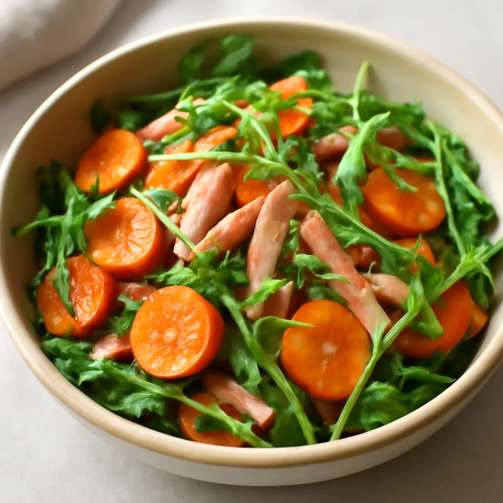 Warm Ham, Carrot and Arugula Salad