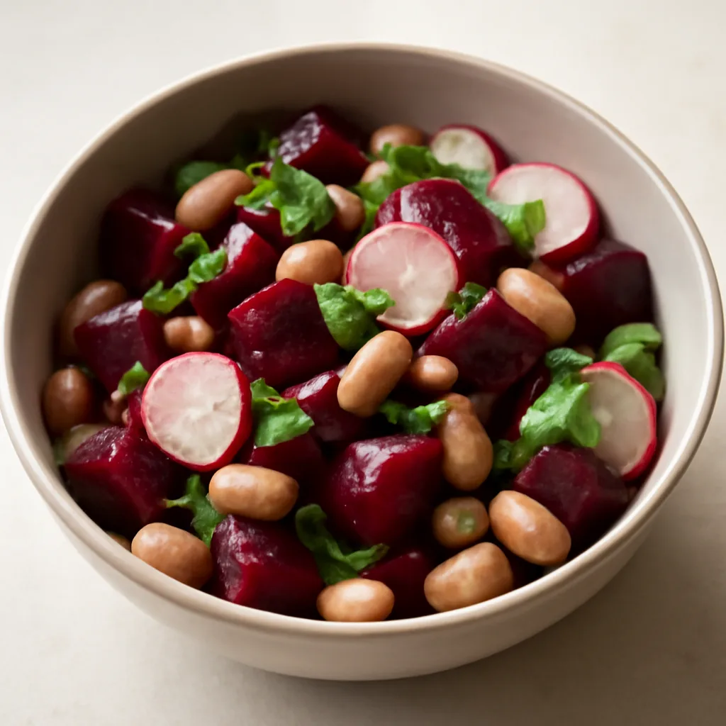Warm Bean, Beetroot, and Radish Salad