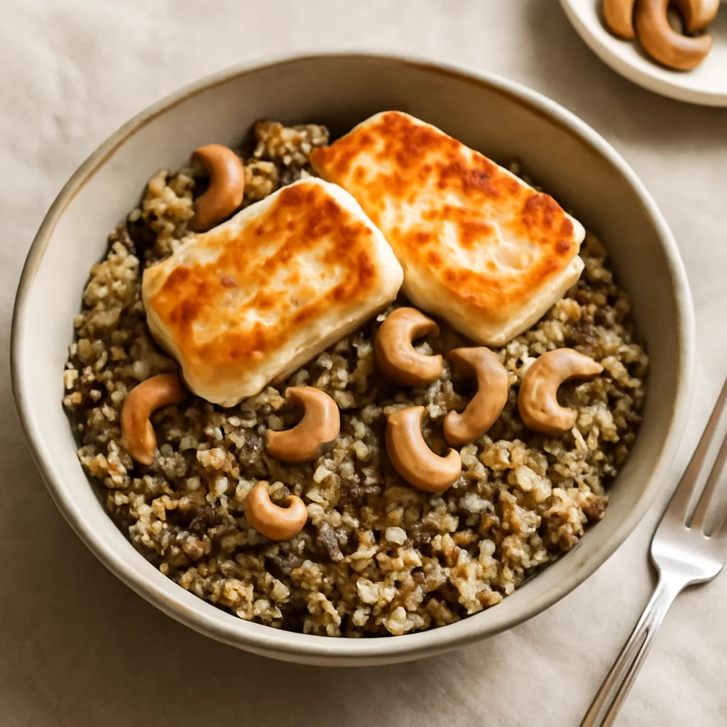 Warm Quinoa with Cheese and Cashews