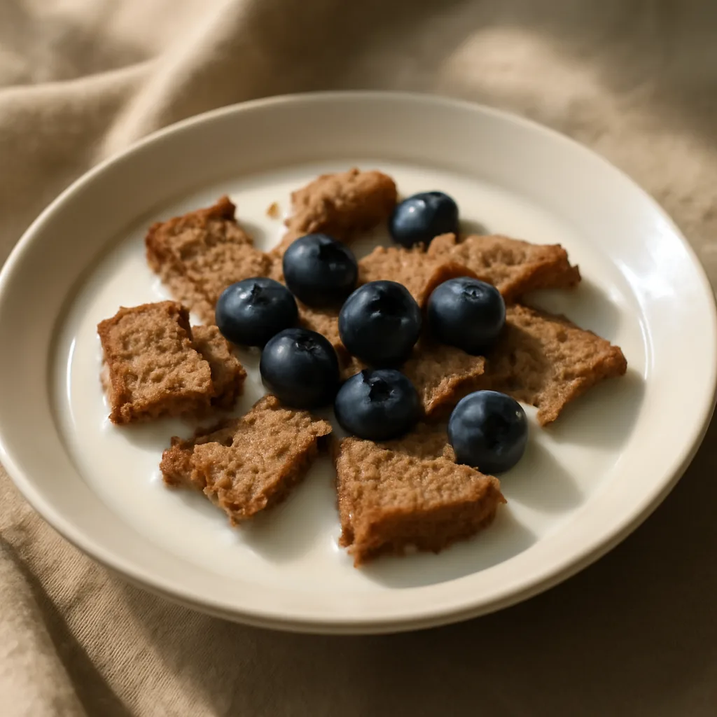Rye Bread with Milk and Blueberries
