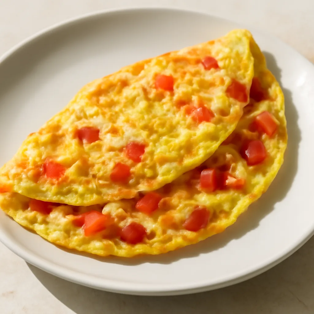 Quick Omelet with Bell Pepper and Onion