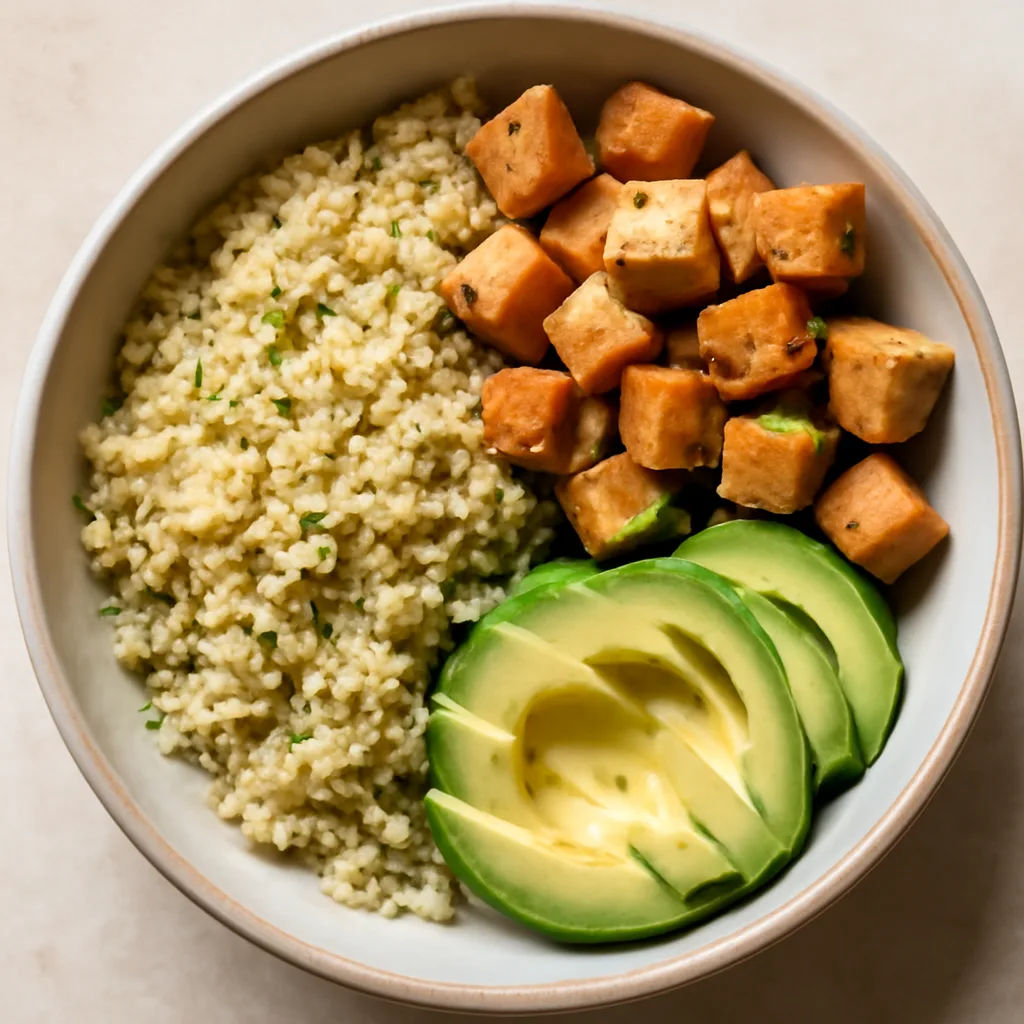 Couscous Bowl with Tofu and Avocado