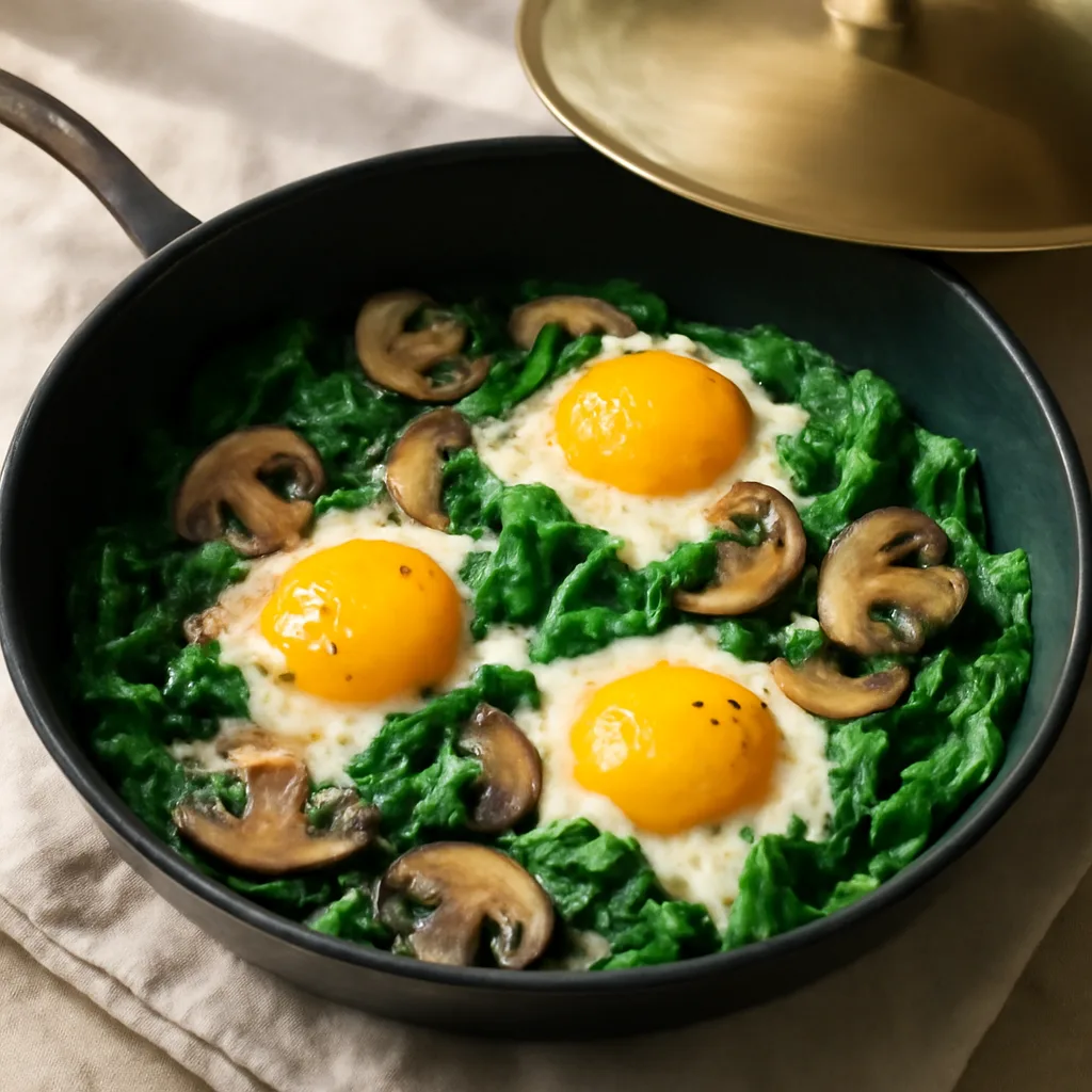 Eggs with Mushrooms and Spinach