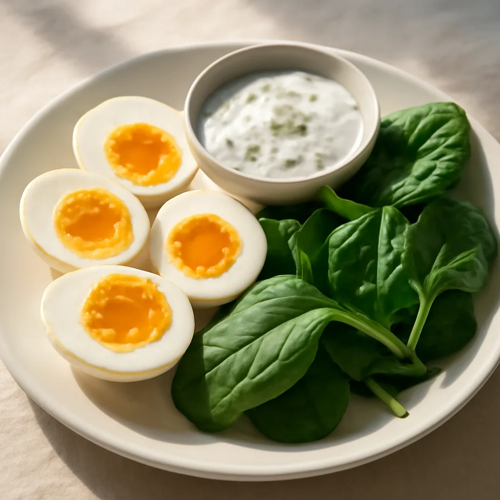 Eggs with Yogurt Sauce and Spinach